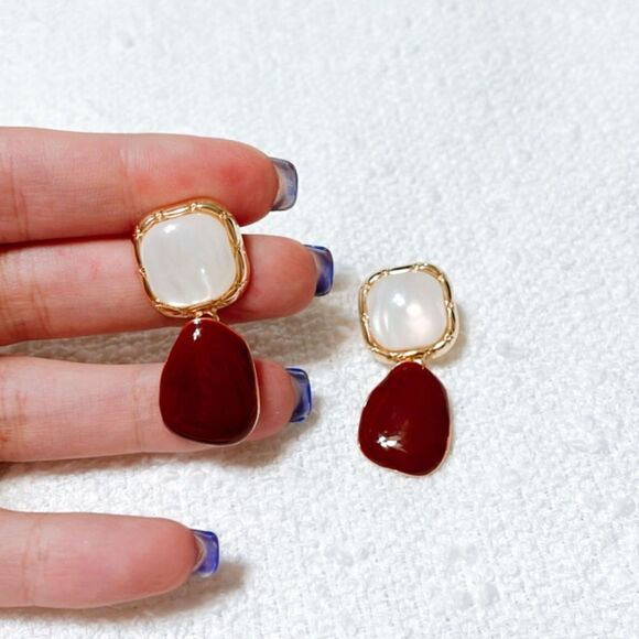 Geo dangle earrings M198 - Picture 3 of 5